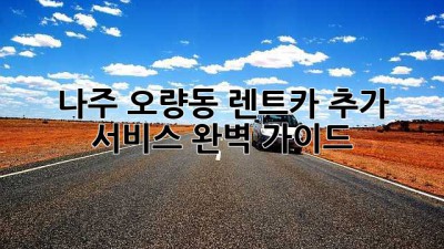 나주 오량동 렌트카 추가 서비스 완벽 가이드